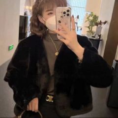 女士时尚V领外套 黑色 M(90-130斤)