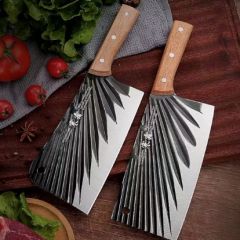 品牌 寒霜镭射纹手工锻打斩切刀切片切菜刀家用锋