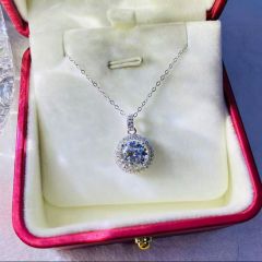 合成碳硅石(莫桑石)吊坠【金哥优选】豪华圆包.