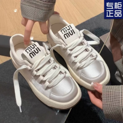 TH.S-1圆头厚底2024春夏款舒适休闲百搭系带时尚板鞋女鞋防滑耐 银色(TH.S-1) 35