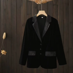 aa4显搜金丝绒西服外套 黑色 XL(90-110斤)
